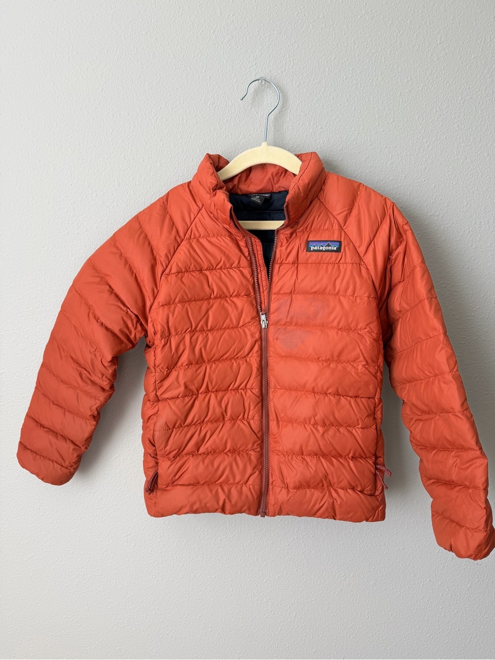 Patagonia Rust Orange Down Sweater Jacket Boys XS